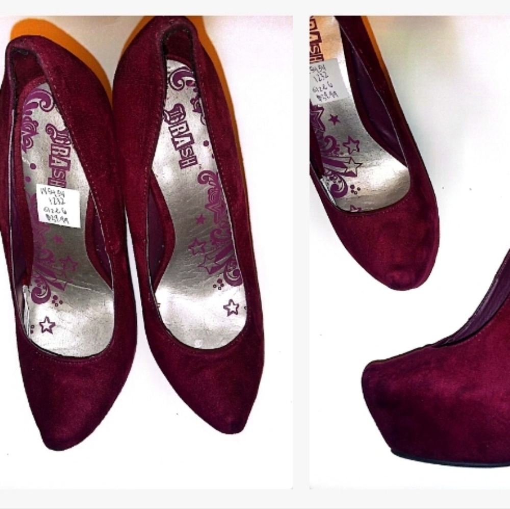 Stilletos Brash Burgundy Suede Heels shoes